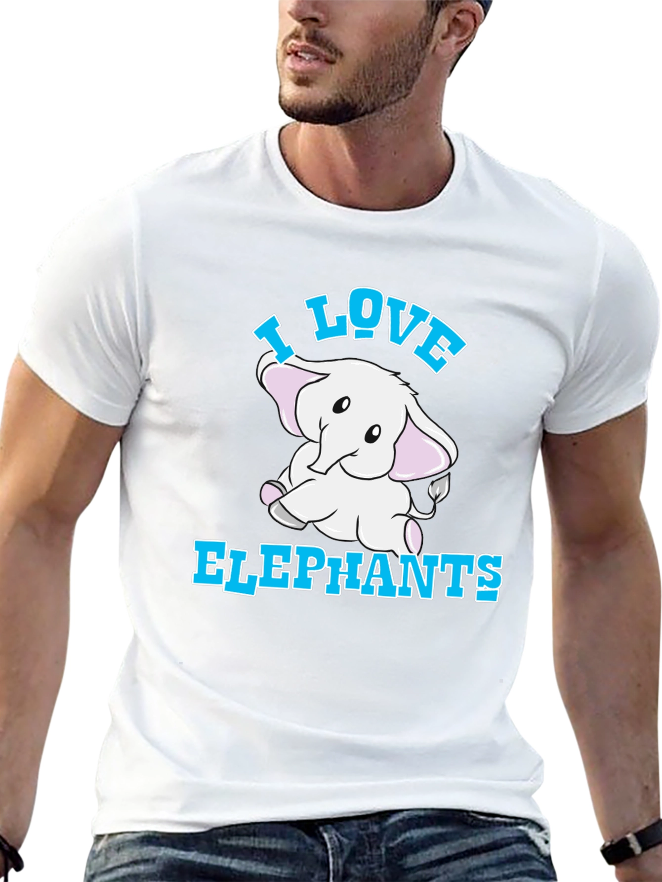 I Love Elephants Graphic T-Shirt