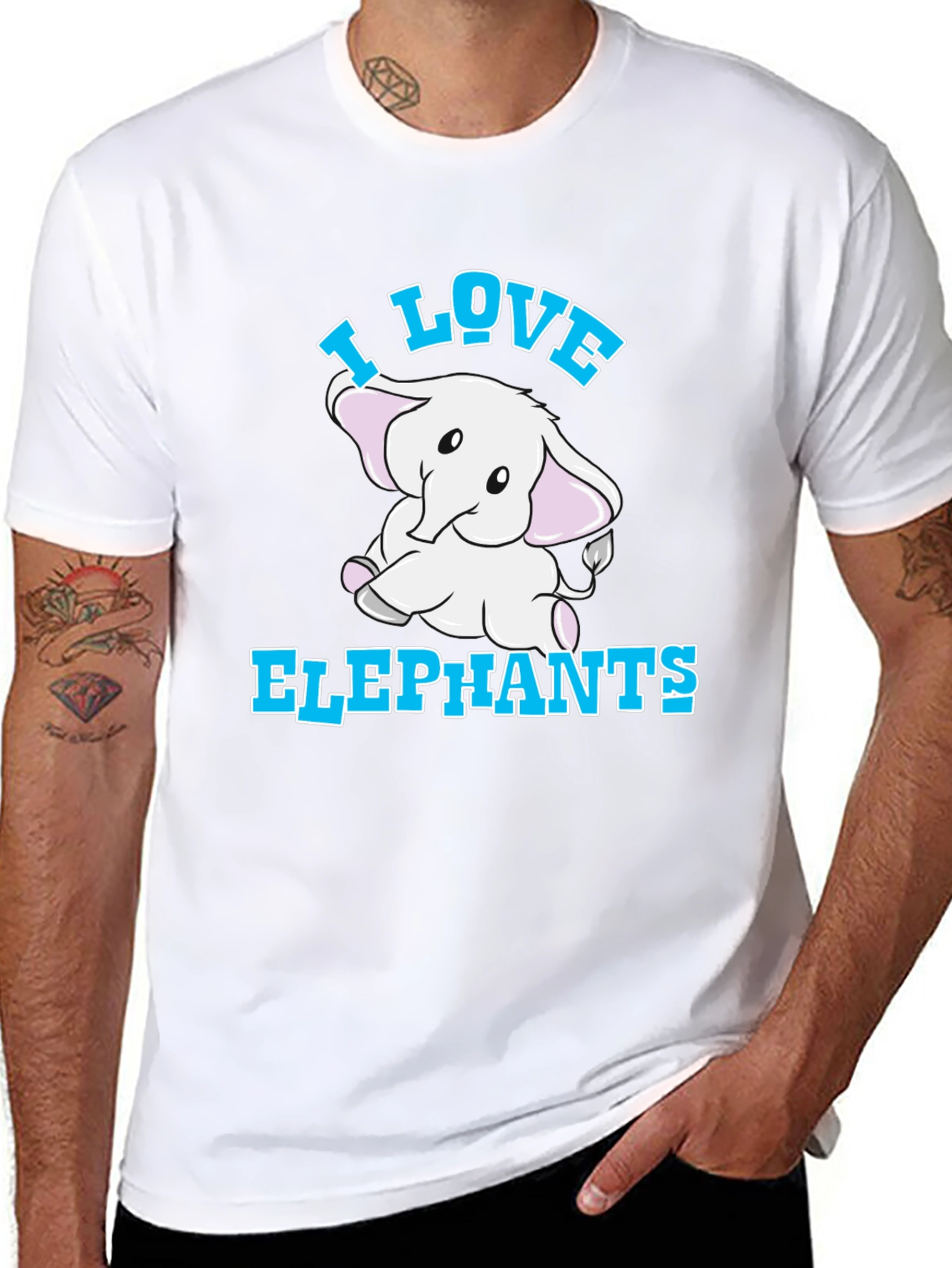 I Love Elephants Graphic T-Shirt