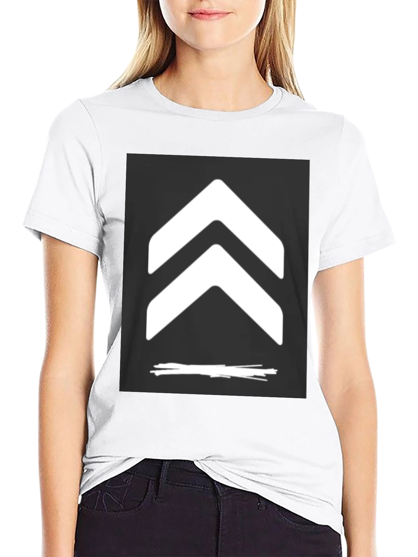 Modern Black T-Shirt with Chevron Graphic