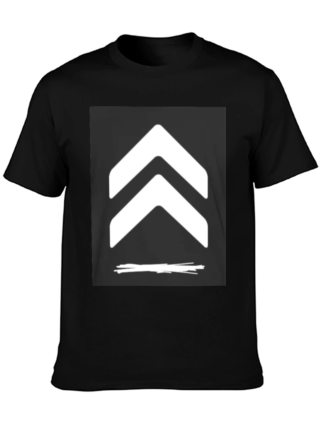 Modern Black T-Shirt with Chevron Graphic