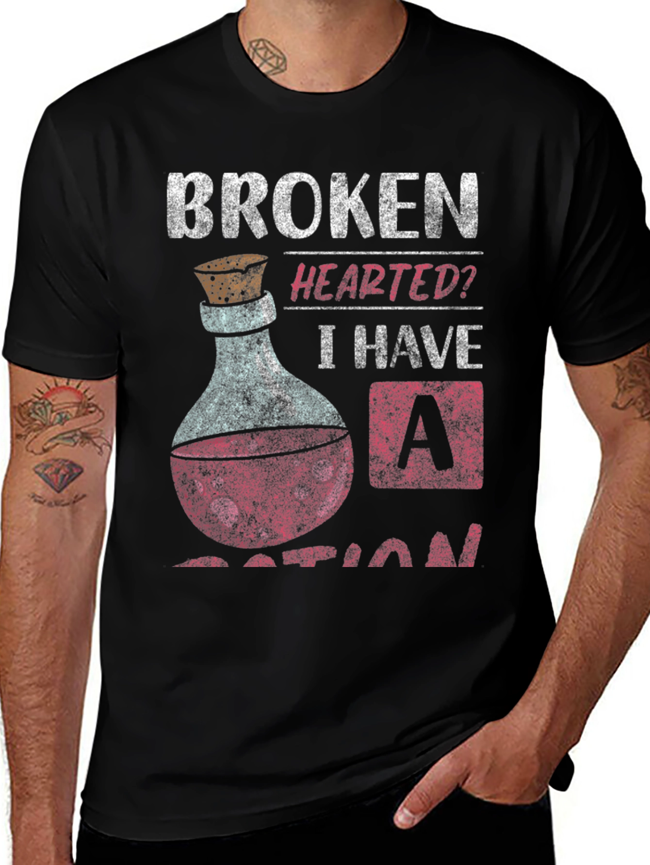 Broken Hearted Potion T-Shirt Funny Graphic Tee