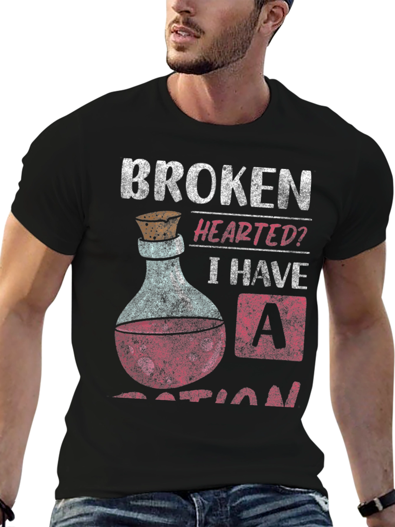 Broken Hearted Potion T-Shirt Funny Graphic Tee