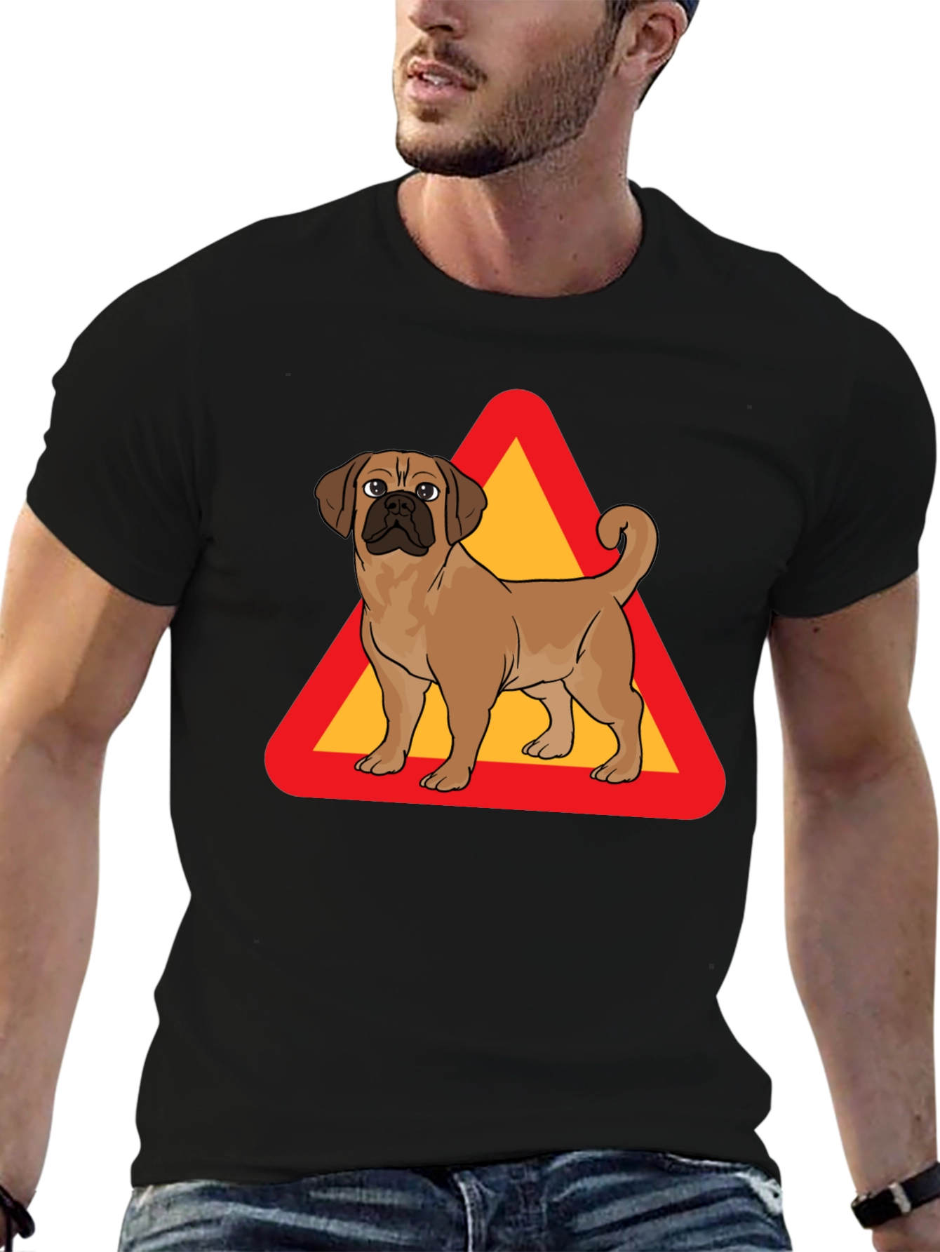 Dog Crossing T-Shirt - Novelty Graphic Tee