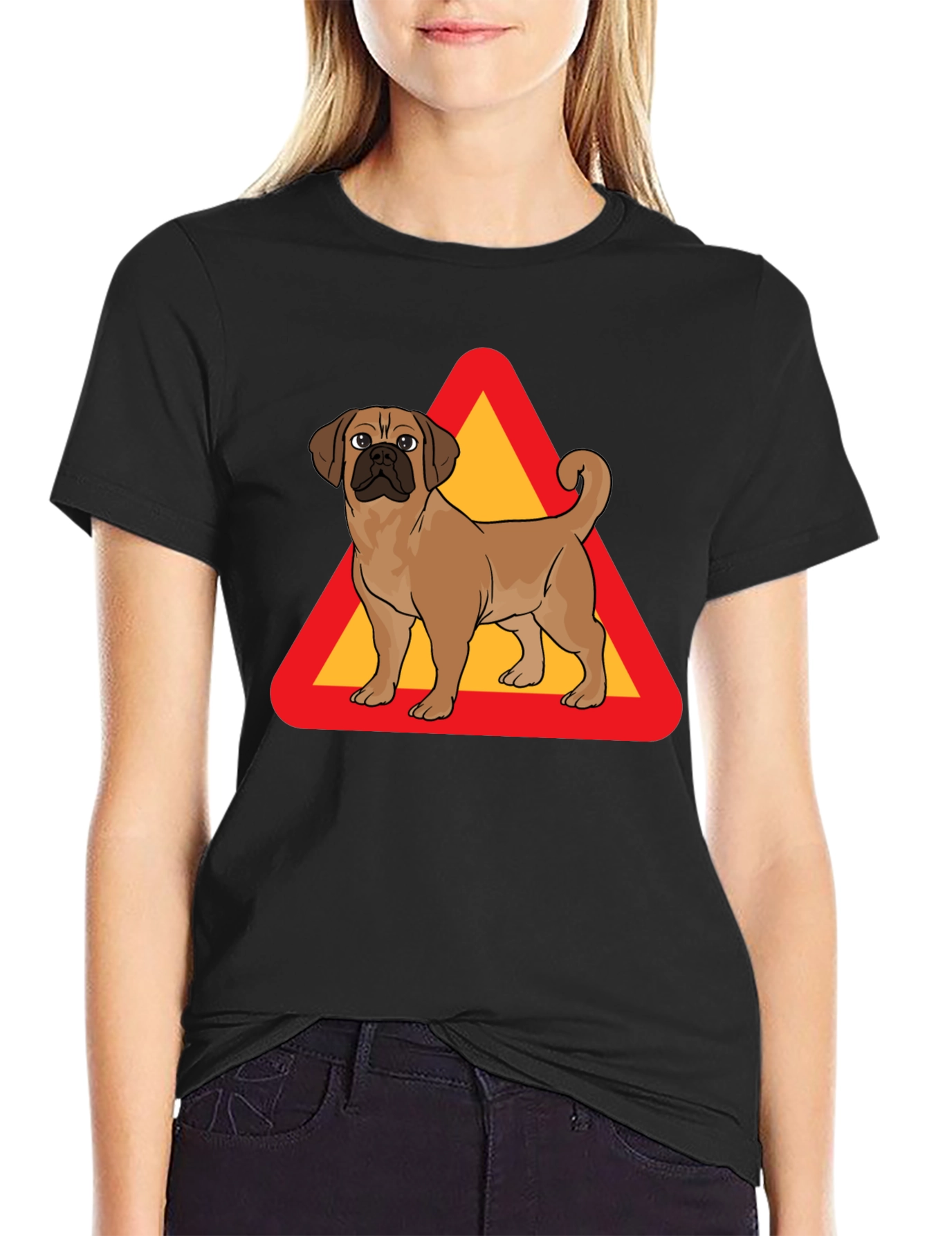 Dog Crossing T-Shirt - Novelty Graphic Tee