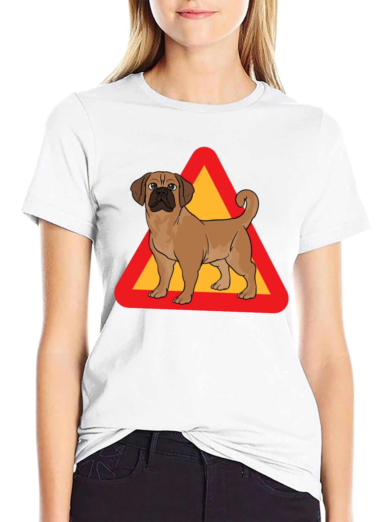 Dog Crossing T-Shirt - Novelty Graphic Tee