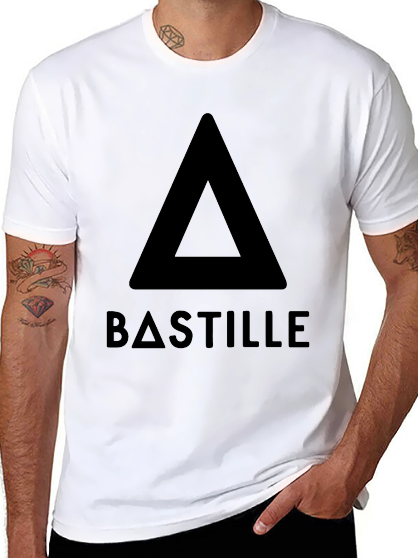 Black Bastille Triangle Logo T-Shirt