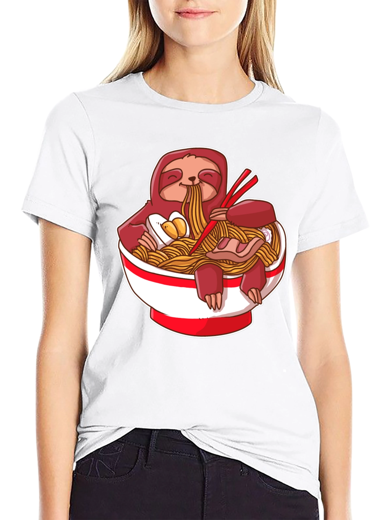 Sloth Ramen T-Shirt - Cute & Funny Noodle Tee