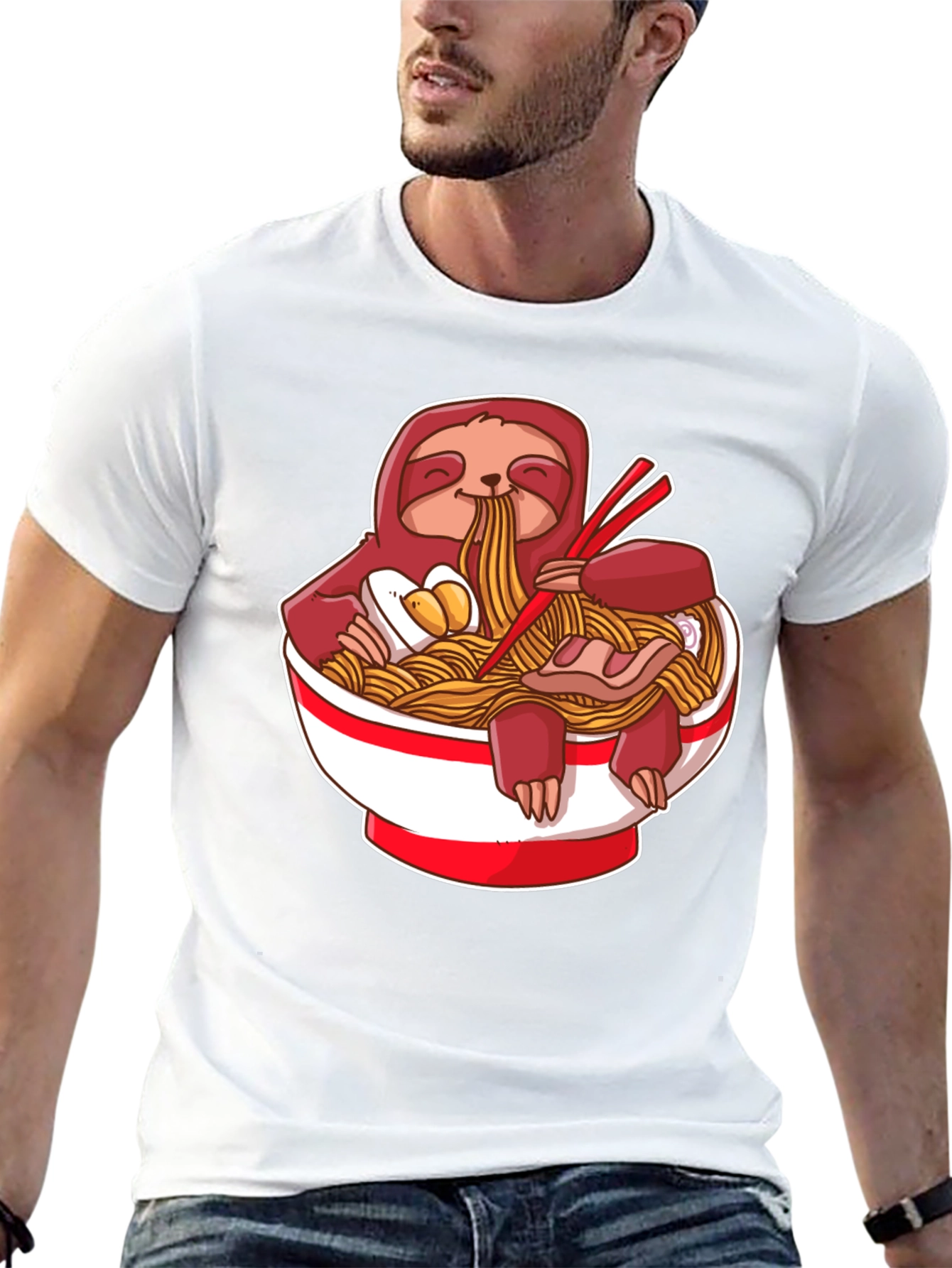 Sloth Ramen T-Shirt - Cute & Funny Noodle Tee