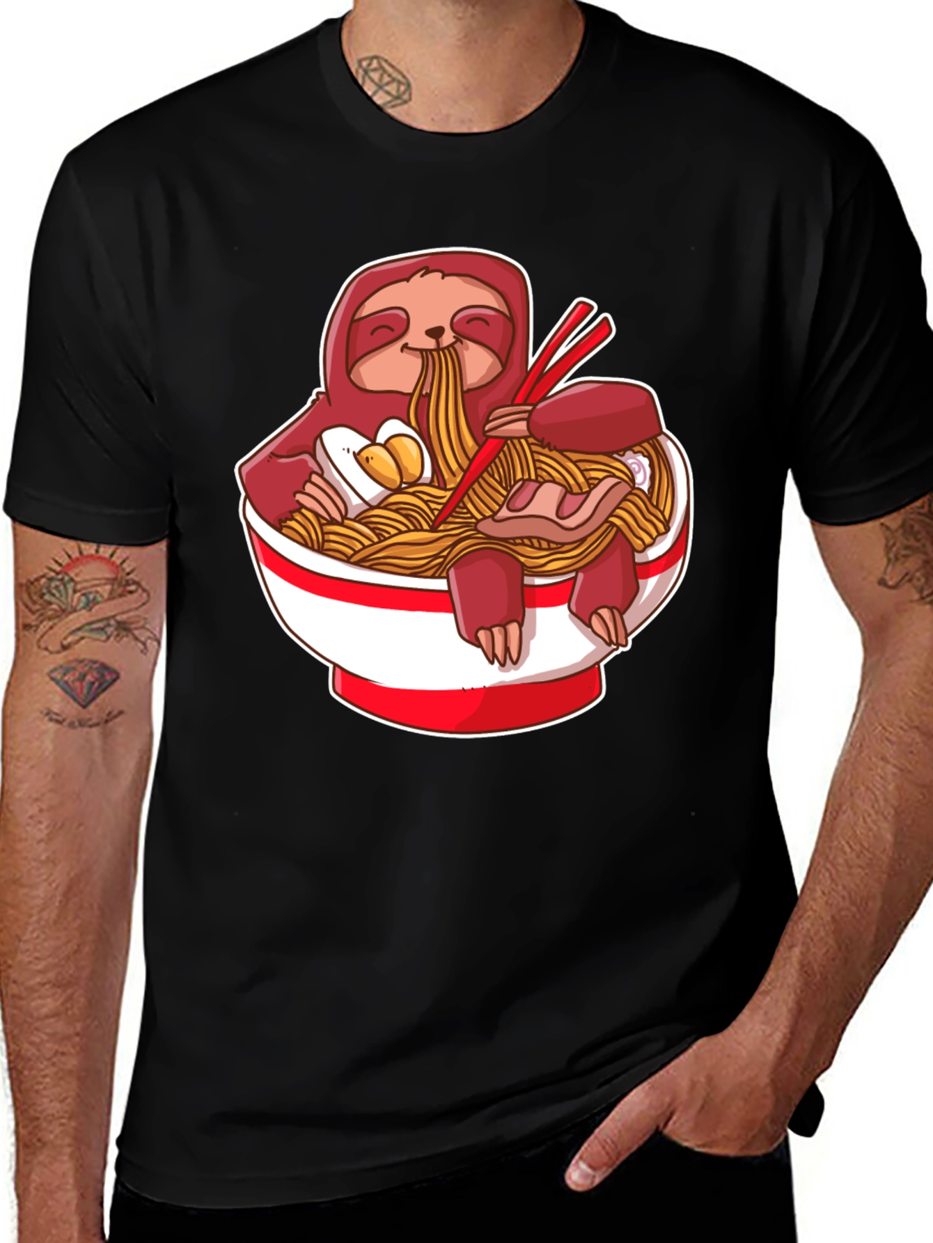 Sloth Ramen T-Shirt - Cute & Funny Noodle Tee