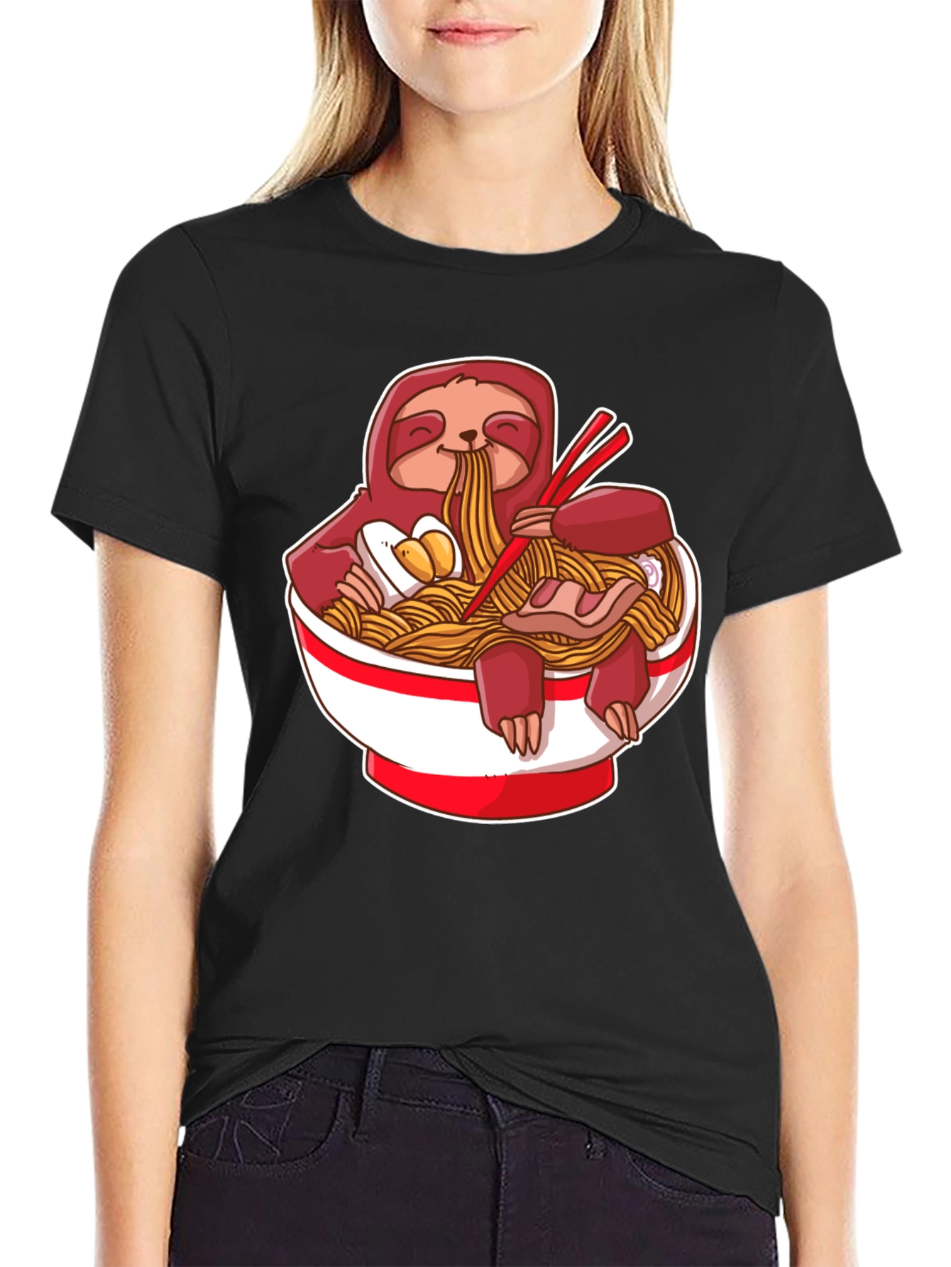 Sloth Ramen T-Shirt - Cute & Funny Noodle Tee