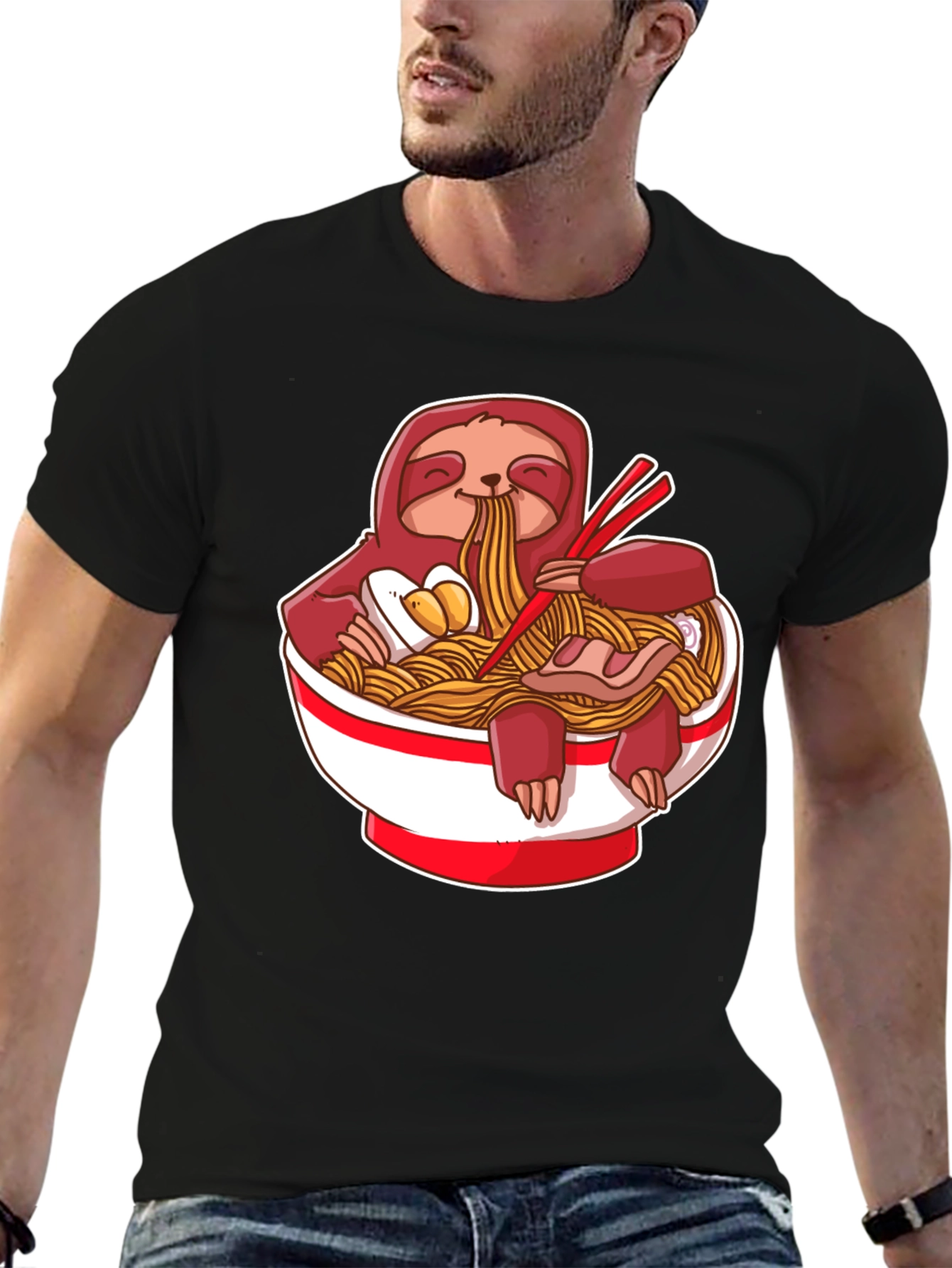 Sloth Ramen T-Shirt - Cute & Funny Noodle Tee
