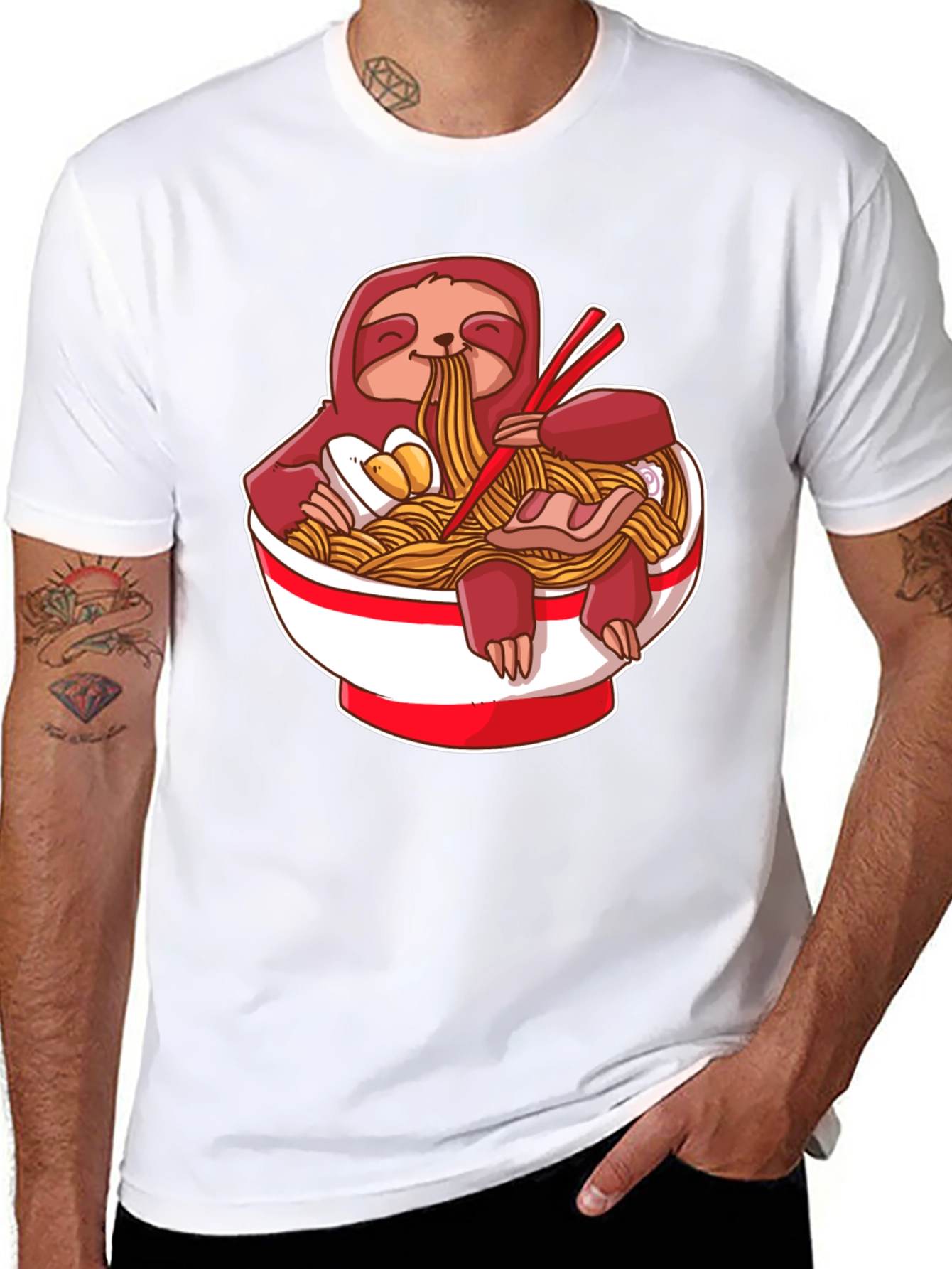 Sloth Ramen T-Shirt - Cute & Funny Noodle Tee
