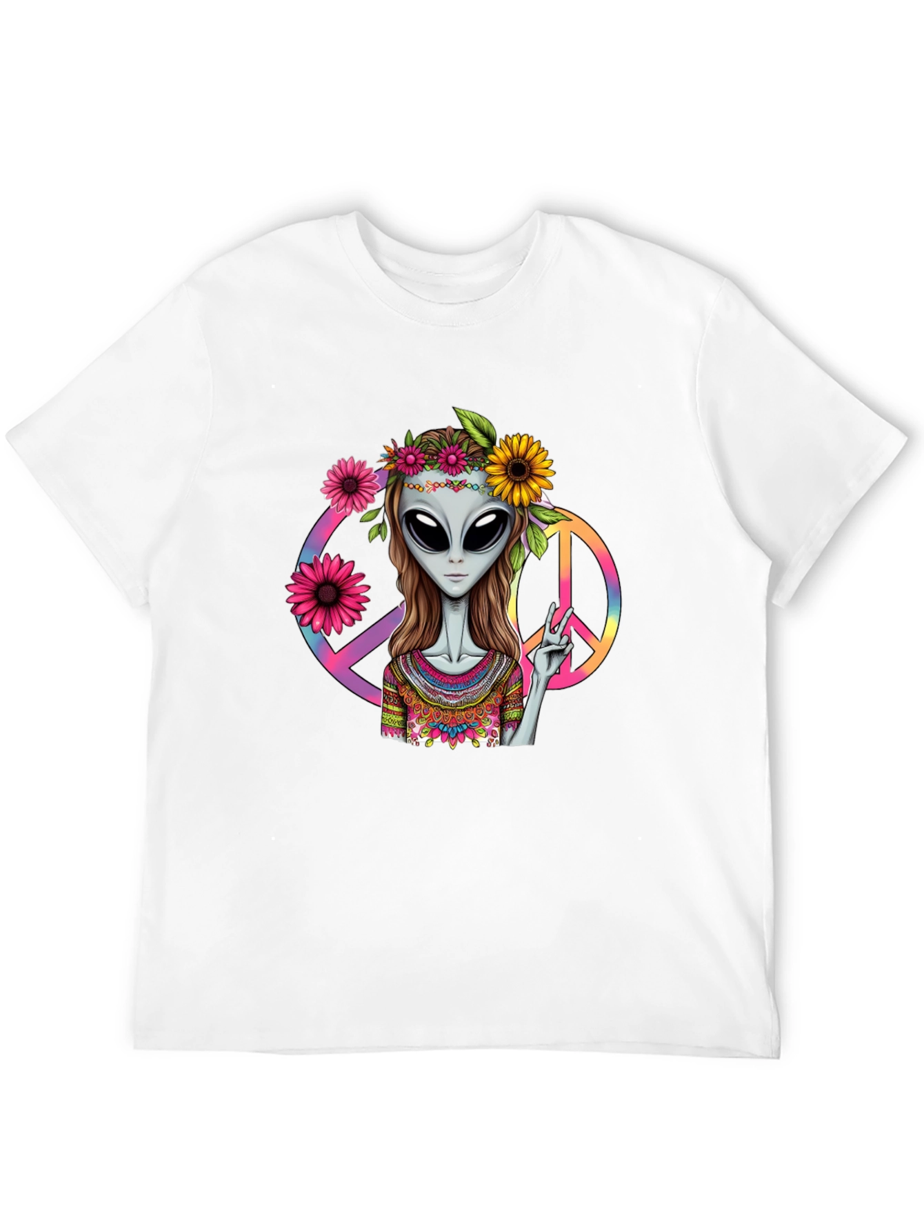 Alien Peace T-Shirt - Black Graphic Tee