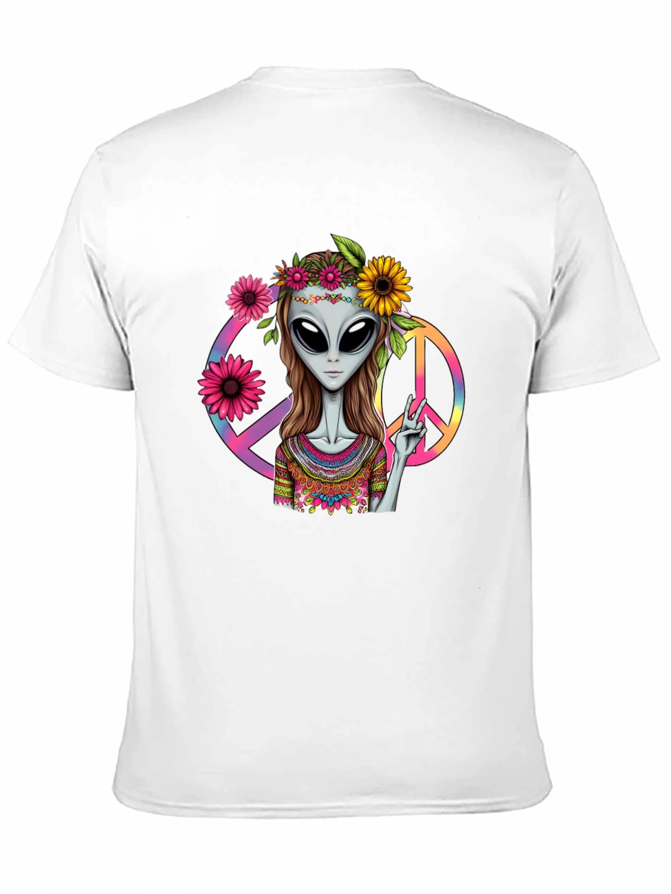 Alien Peace T-Shirt - Black Graphic Tee