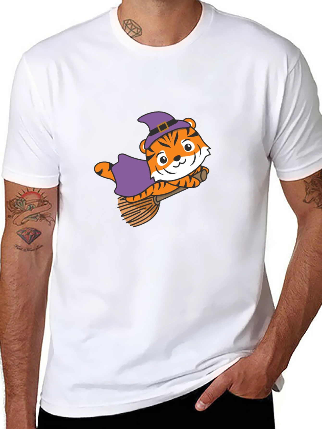 Tiger Witch Black T-Shirt Halloween