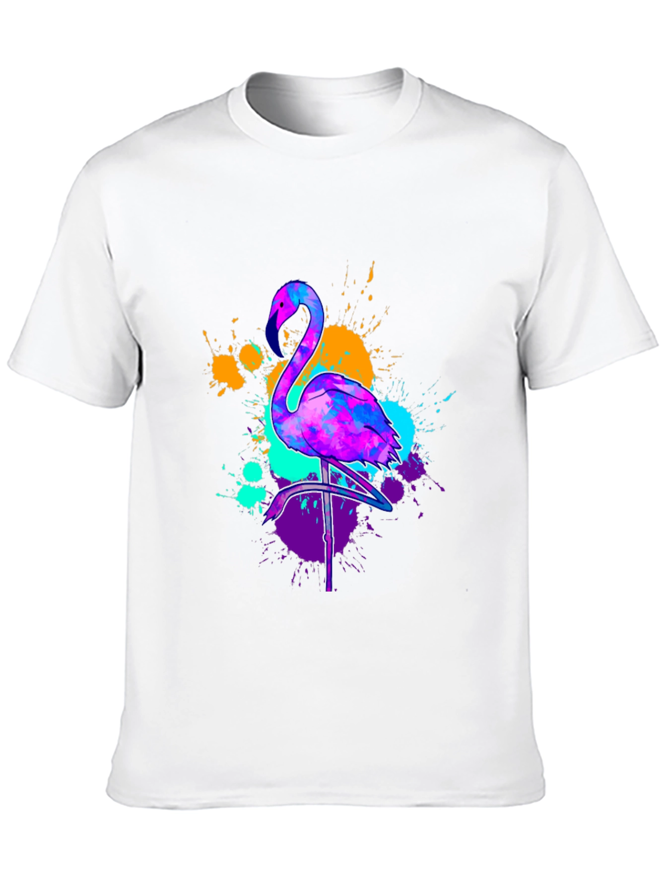Neon Flamingo Graphic Tee - Vivid Mens T-Shirt