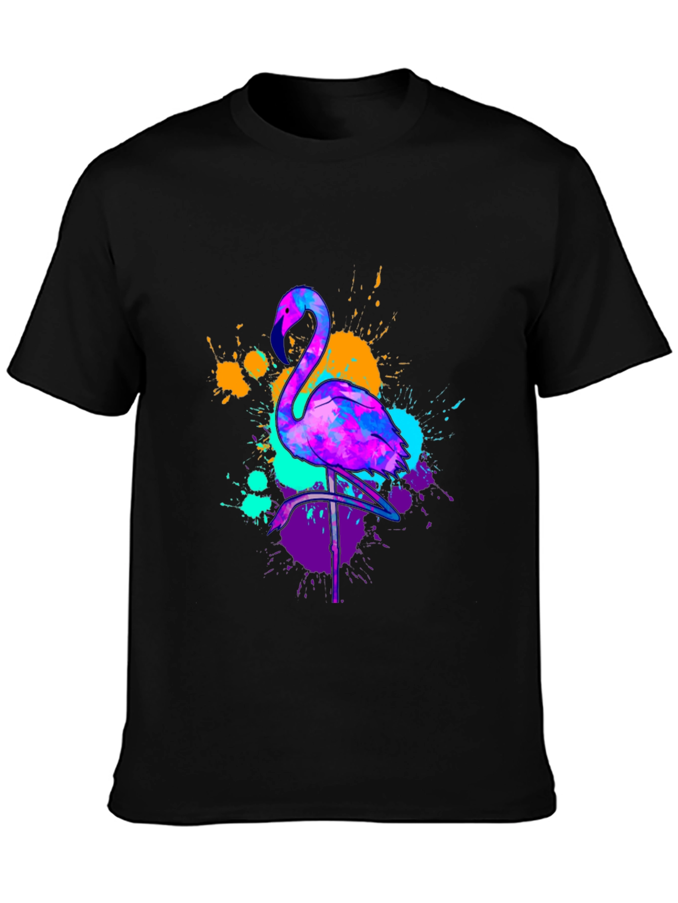 Neon Flamingo Graphic Tee - Vivid Mens T-Shirt