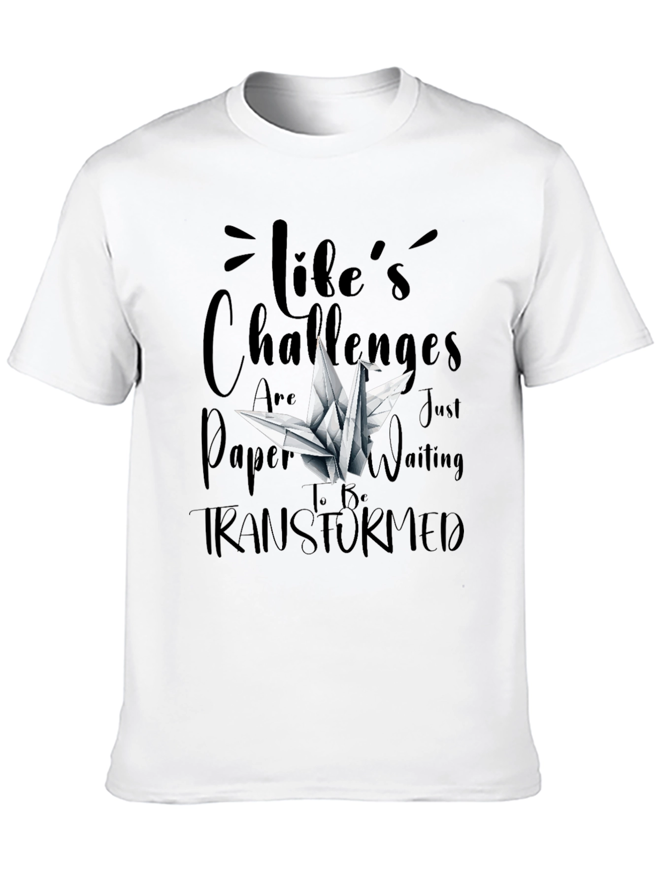 Lifes Challenges T-Shirt - Origami Crane Design
