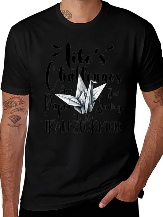 Lifes Challenges T-Shirt - Origami Crane Design