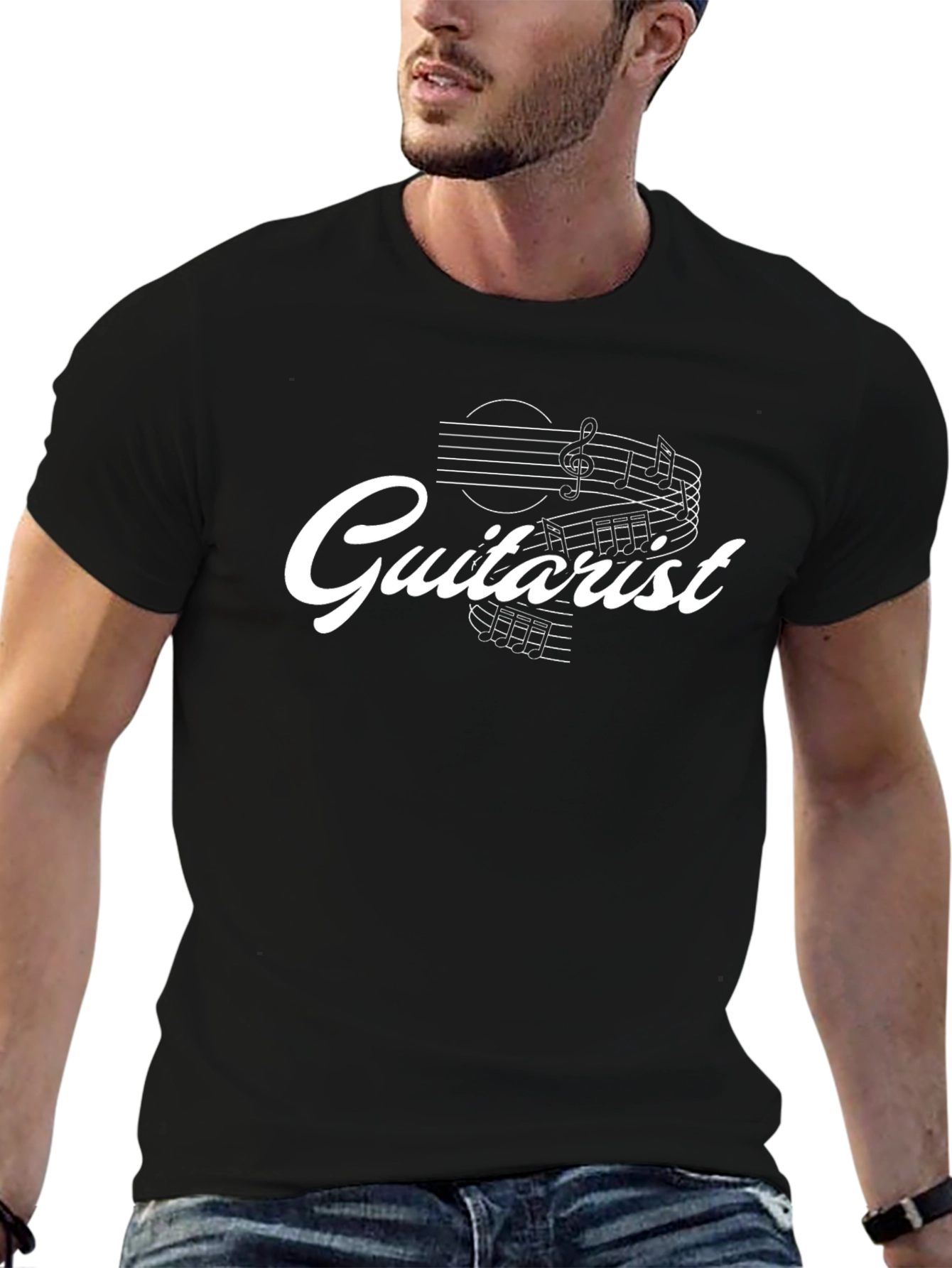 Guitarist Music T-Shirt - Black Cotton Tee
