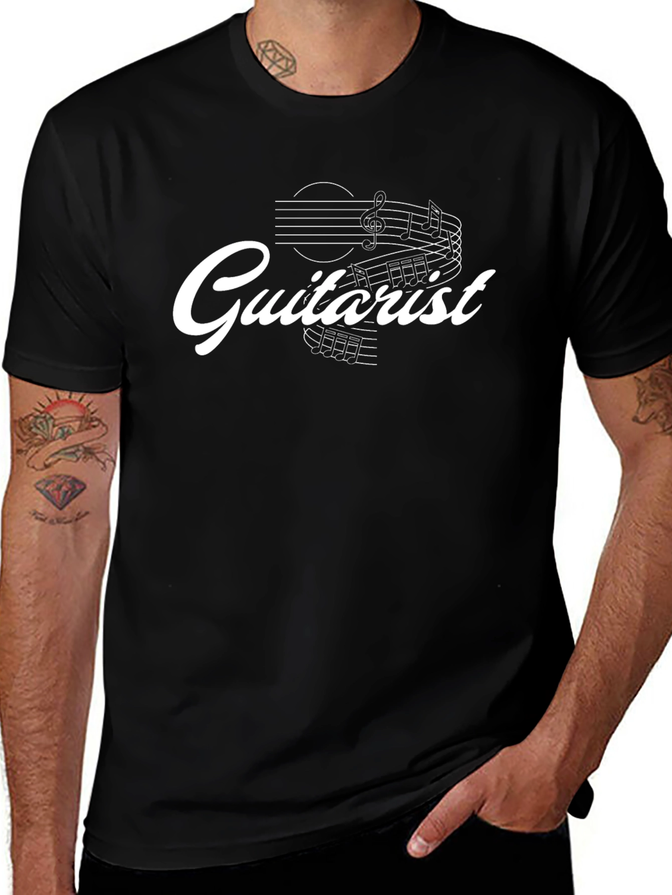Guitarist Music T-Shirt - Black Cotton Tee