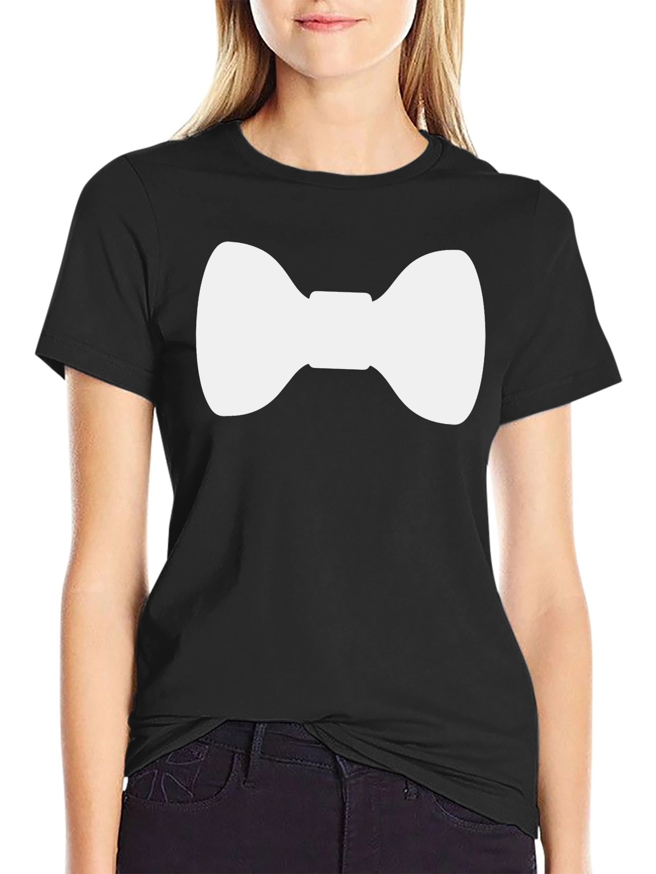 Bow Tie Graphic Tee - Stylish Casual Wear