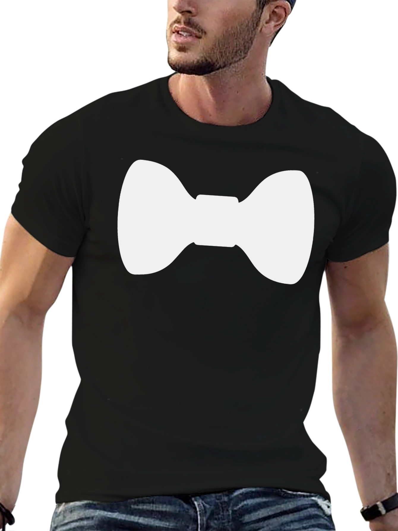 Bow Tie Graphic Tee - Stylish Casual Wear