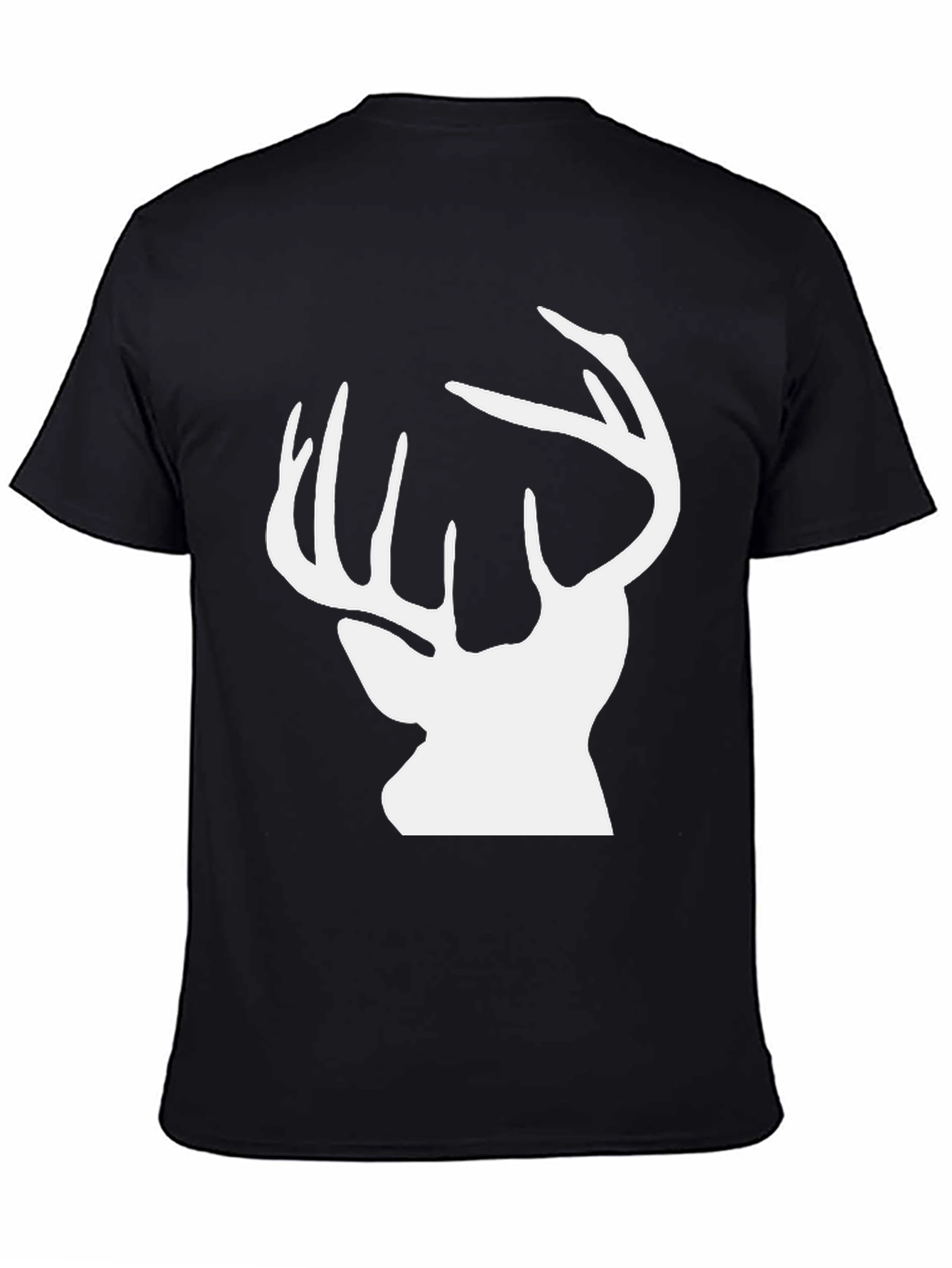 Deer Silhouette Graphic Tee - Black Cotton Comfort