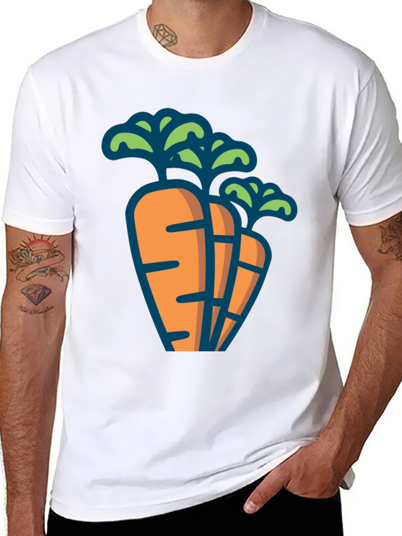Carrot Graphic Tee - Black Unisex T-Shirt