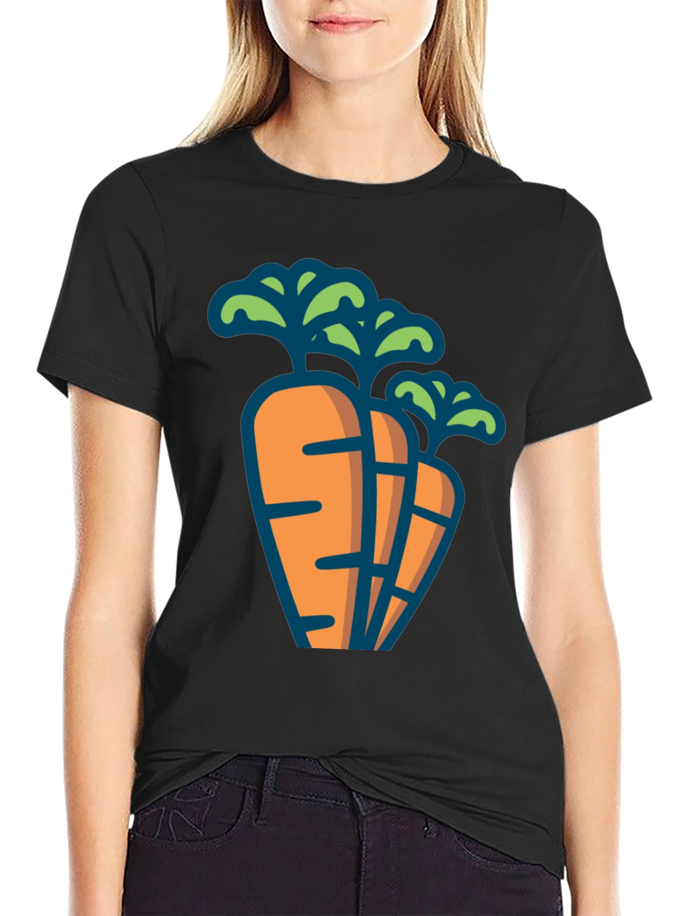 Carrot Graphic Tee - Black Unisex T-Shirt