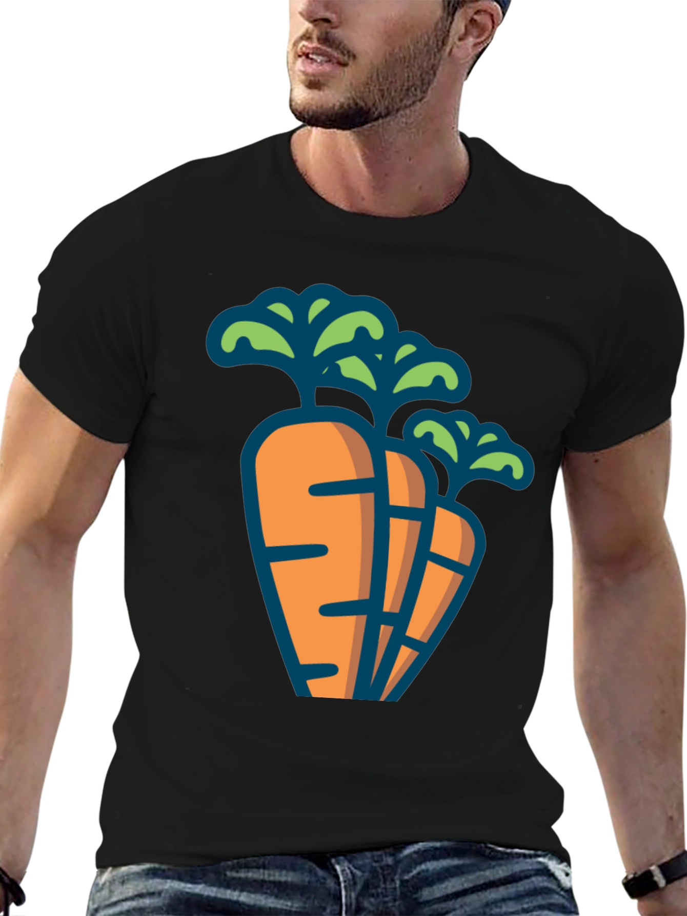 Carrot Graphic Tee - Black Unisex T-Shirt