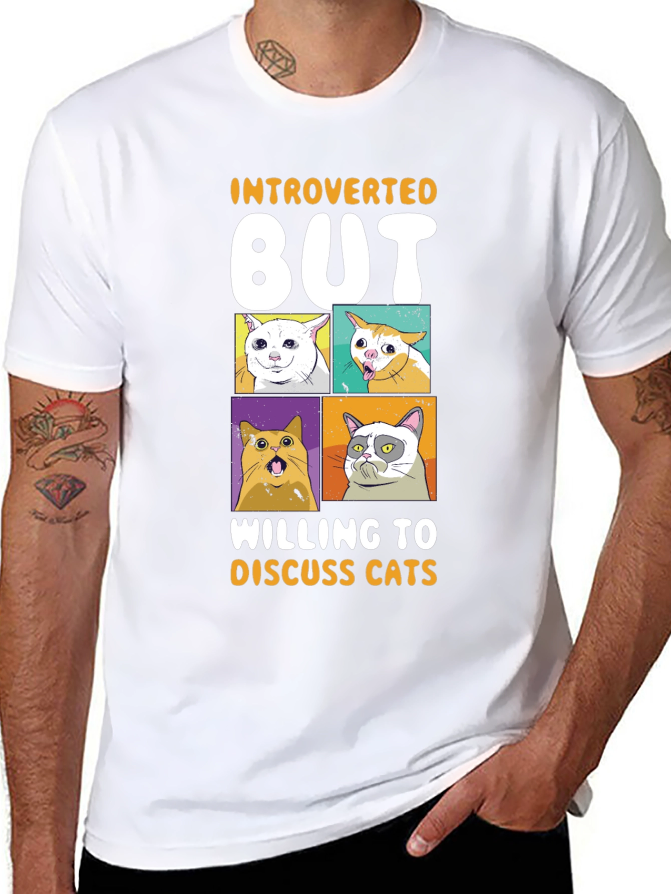 Introverted But Willing to Discuss Cats T-Shirt