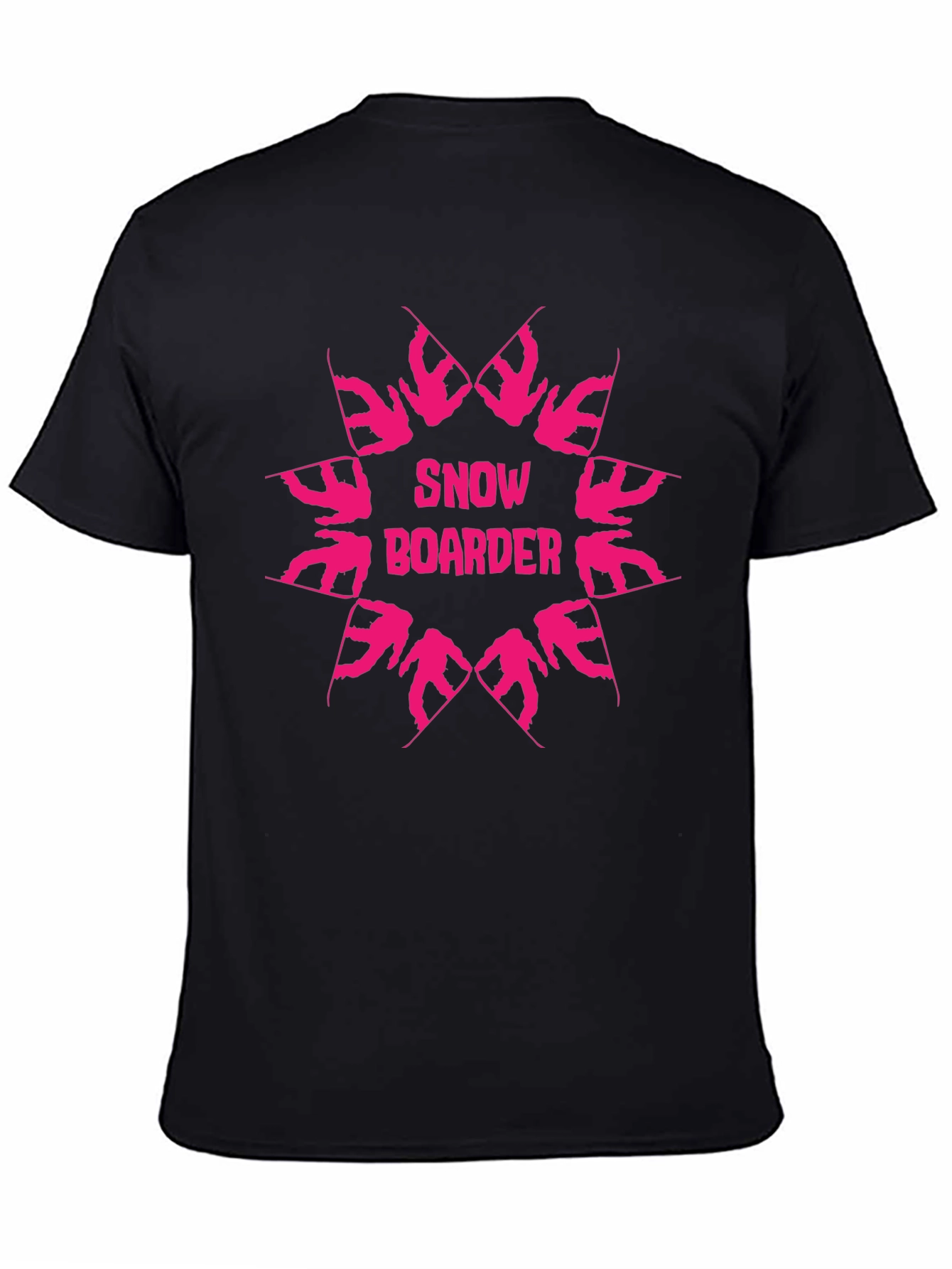 Snowboarder Graphic Tee - Black Cotton T-Shirt