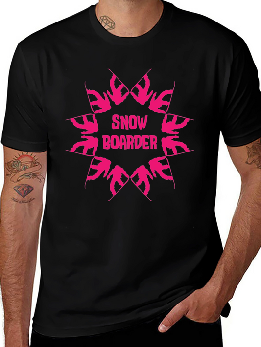 Snowboarder Graphic Tee - Black Cotton T-Shirt