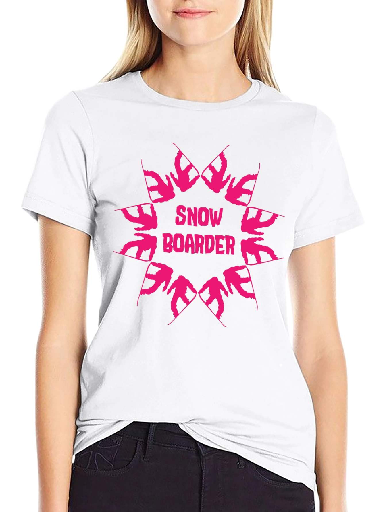Snowboarder Graphic Tee - Black Cotton T-Shirt
