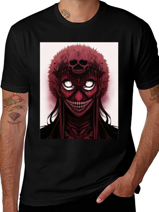 Horror Graphic T-Shirt - Skull Crown Creepy Face