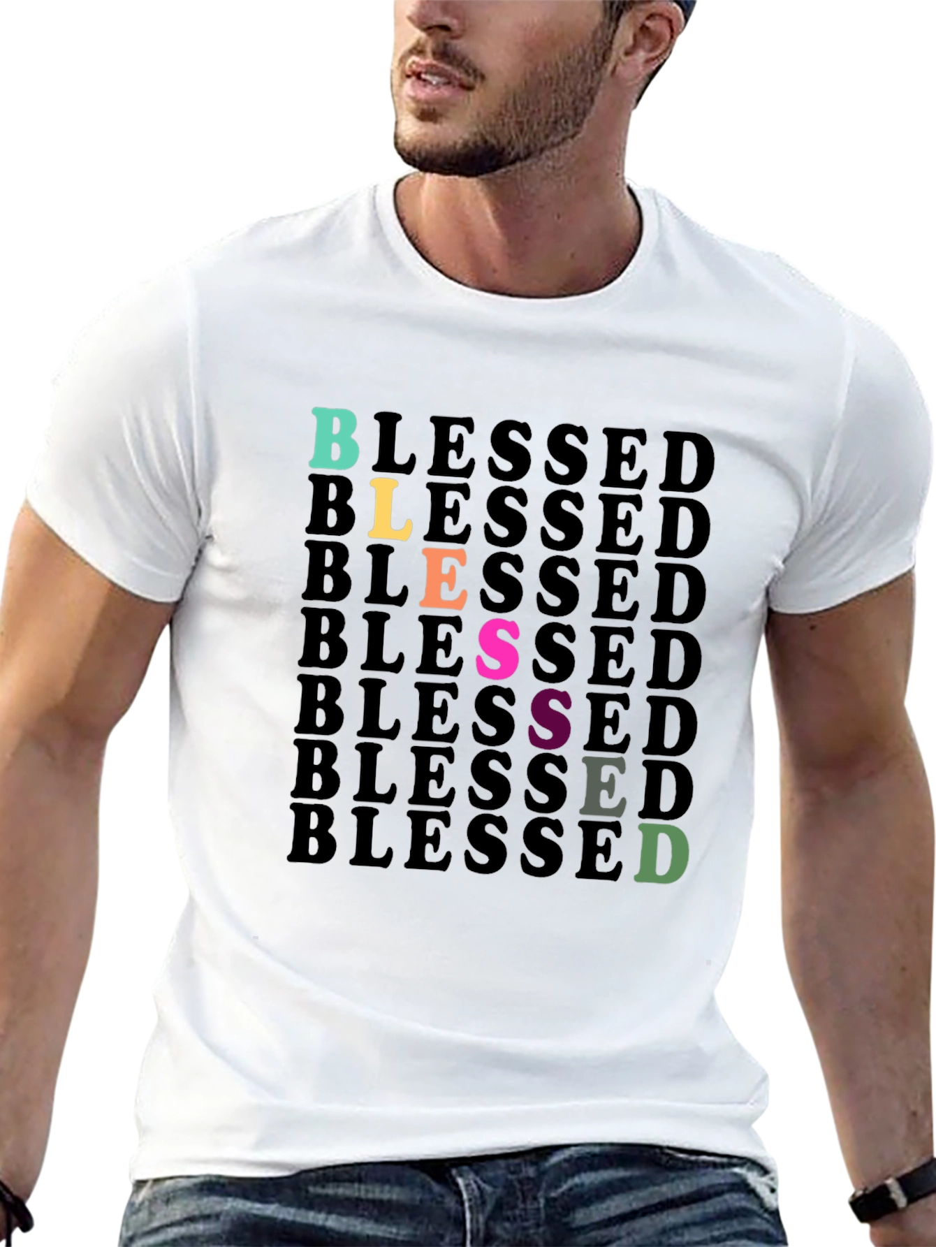 Blessed Graphic Print Black T-Shirt