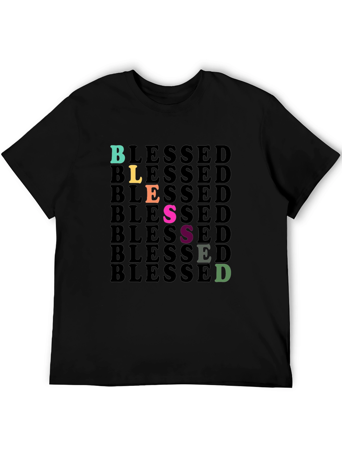 Blessed Graphic Print Black T-Shirt