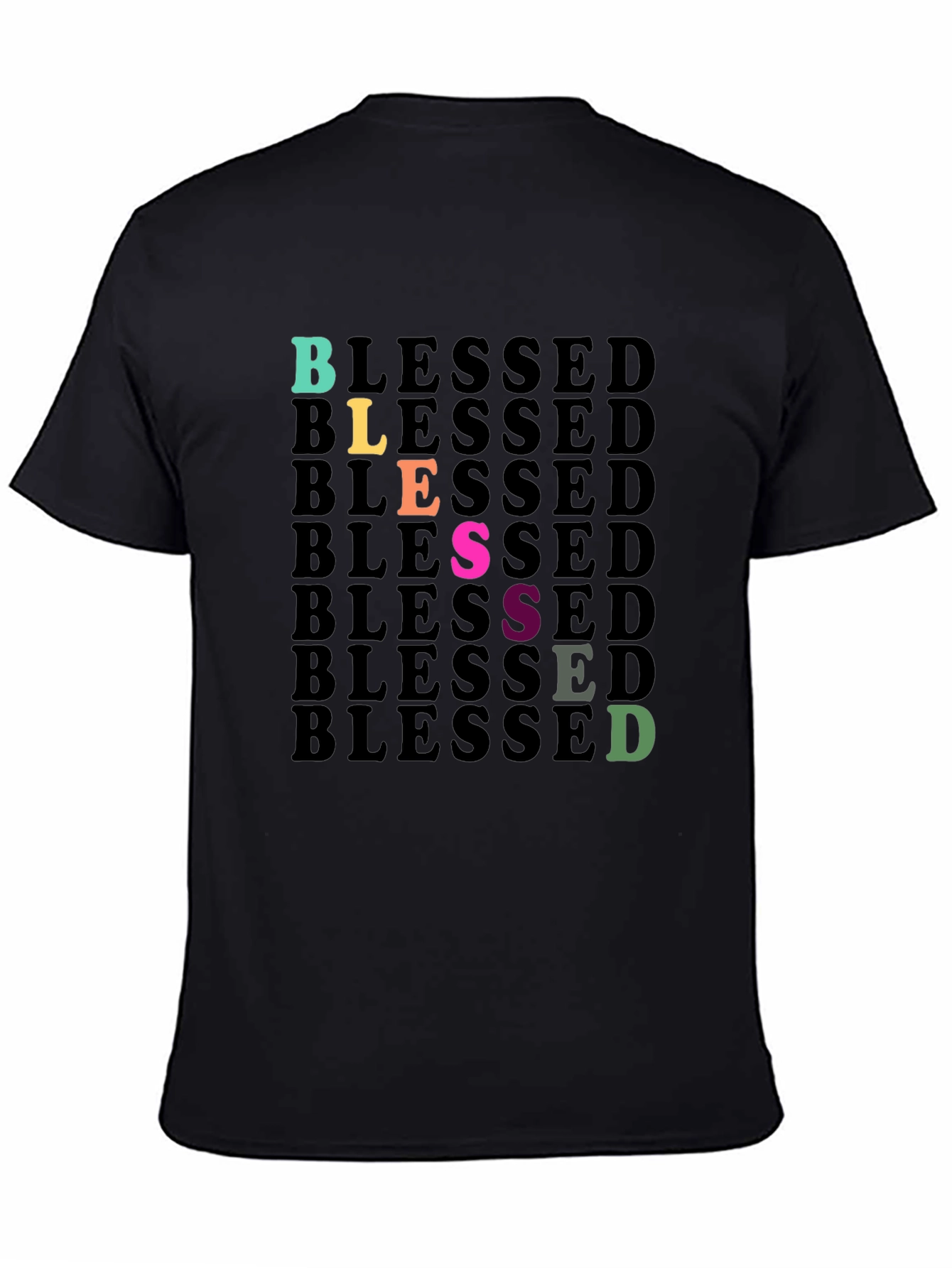 Blessed Graphic Print Black T-Shirt