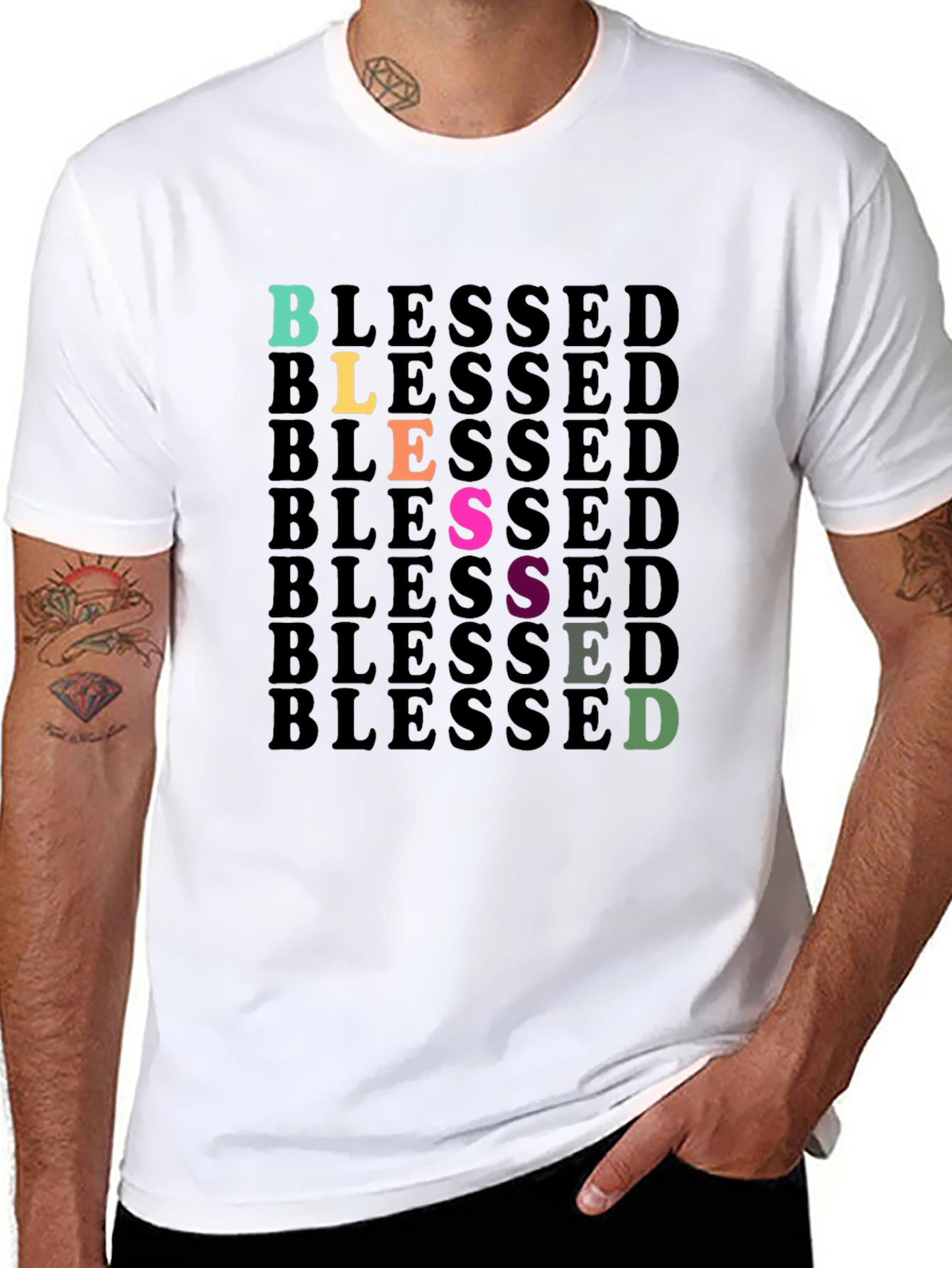 Blessed Graphic Print Black T-Shirt