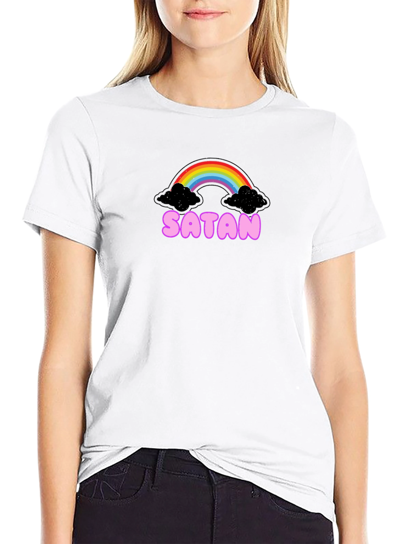 Satan Rainbow Black Graphic Tee