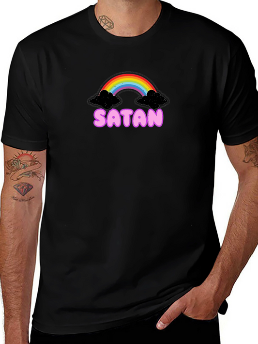Satan Rainbow Black Graphic Tee