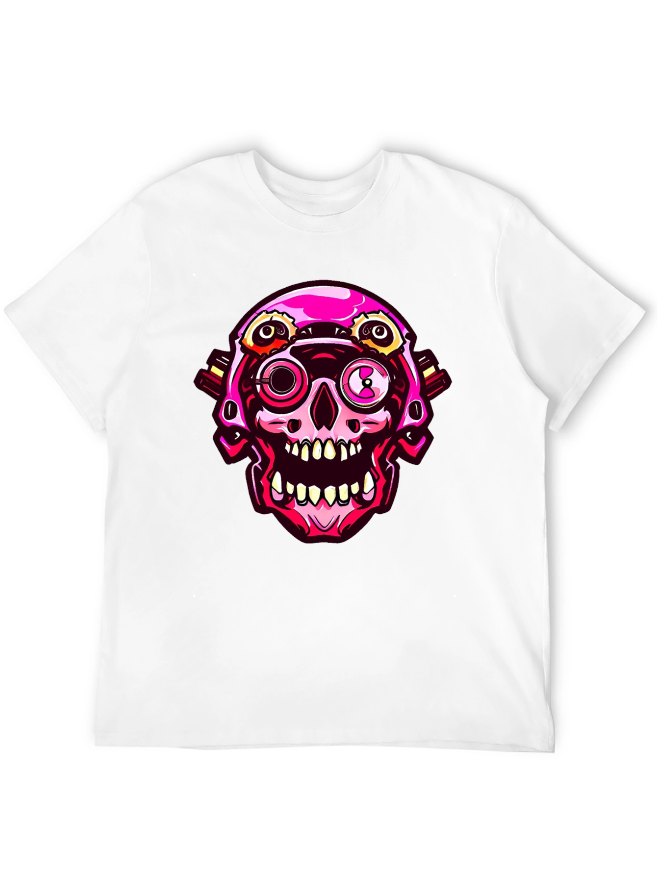 Cyberpunk Skull Graphic Tee - Cool Futuristic Design