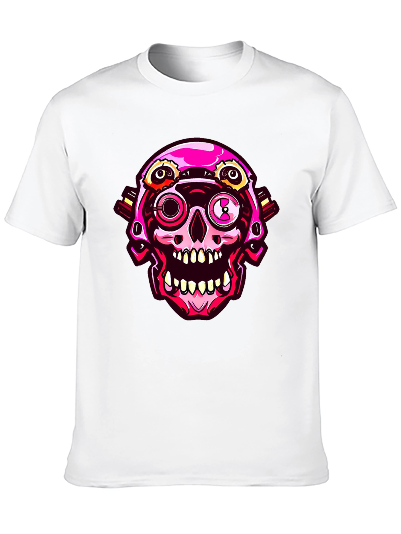 Cyberpunk Skull Graphic Tee - Cool Futuristic Design