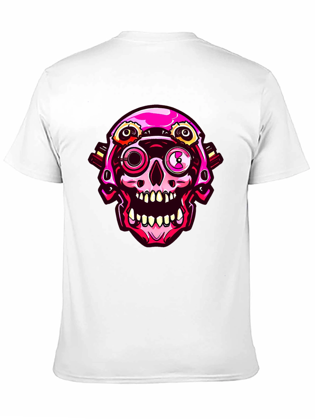 Cyberpunk Skull Graphic Tee - Cool Futuristic Design