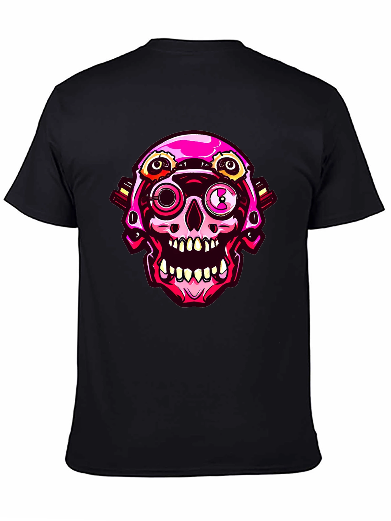Cyberpunk Skull Graphic Tee - Cool Futuristic Design