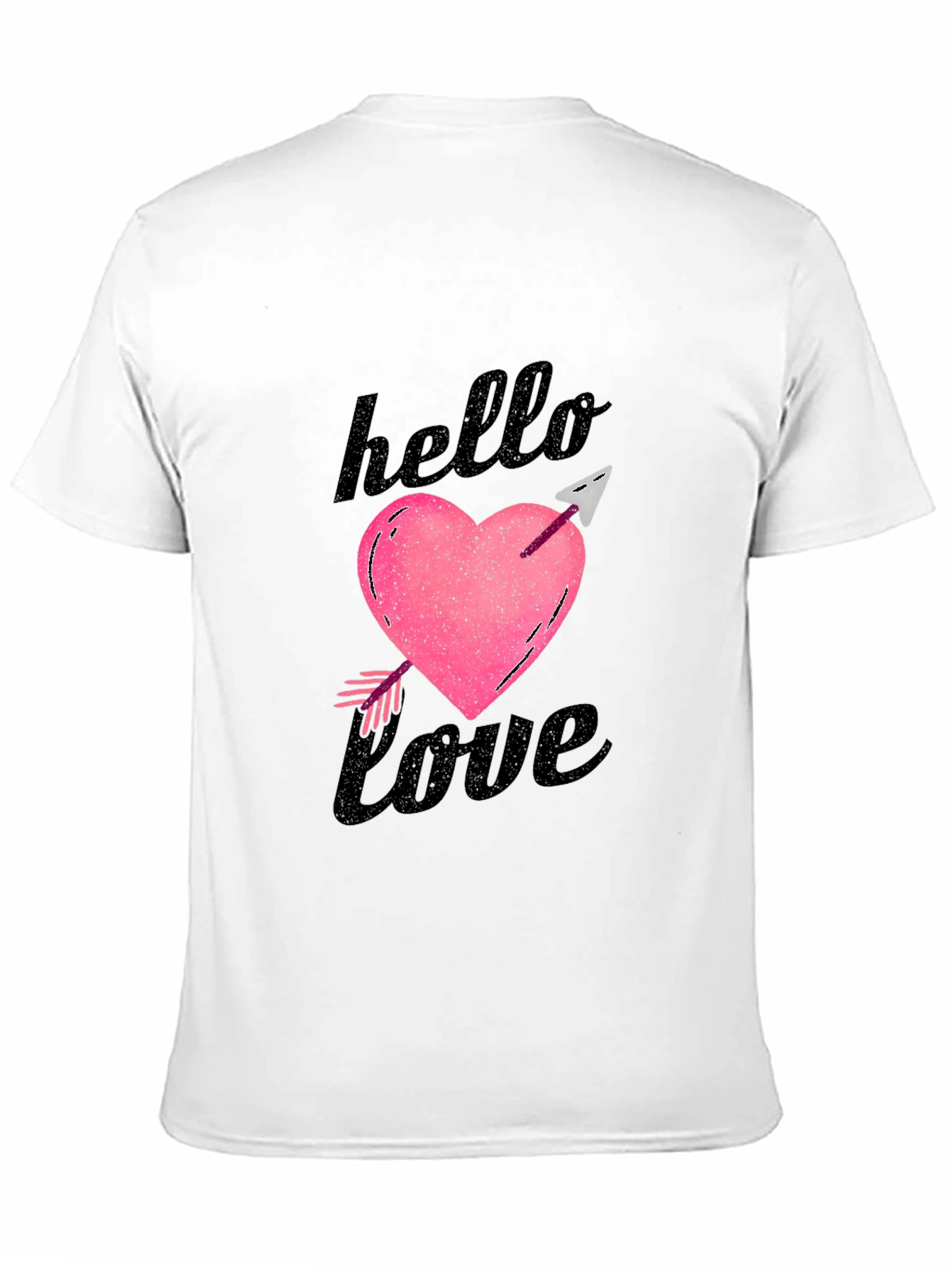 Hello Love Graphic Tee - Black Unisex T-Shirt
