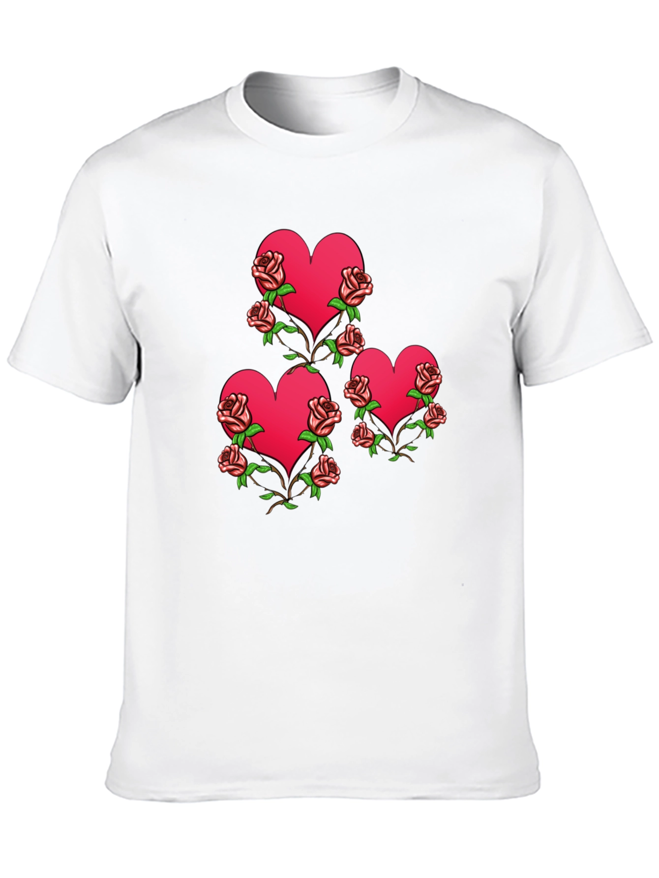 Heart & Roses Graphic Black T-Shirt