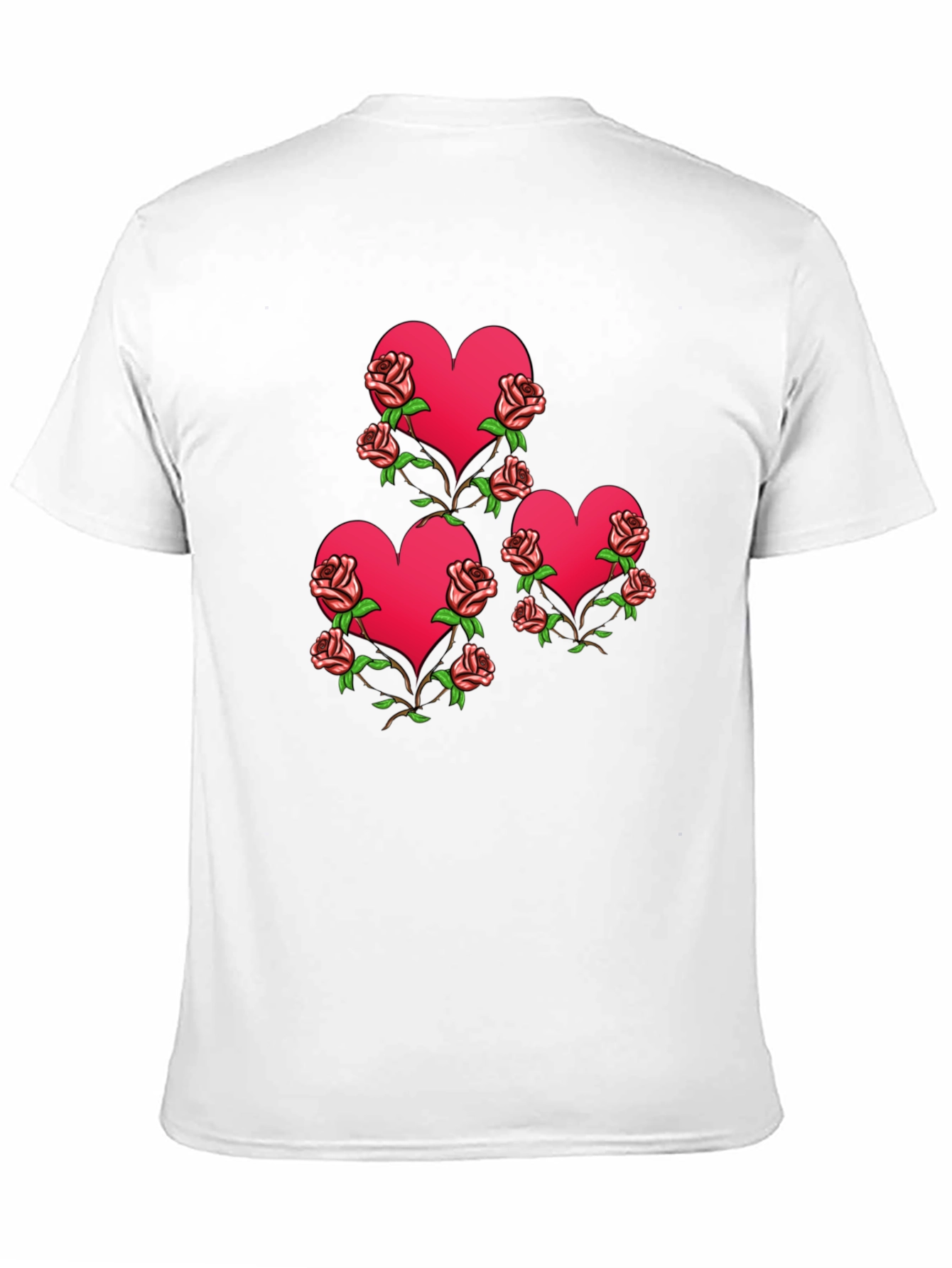 Heart & Roses Graphic Black T-Shirt