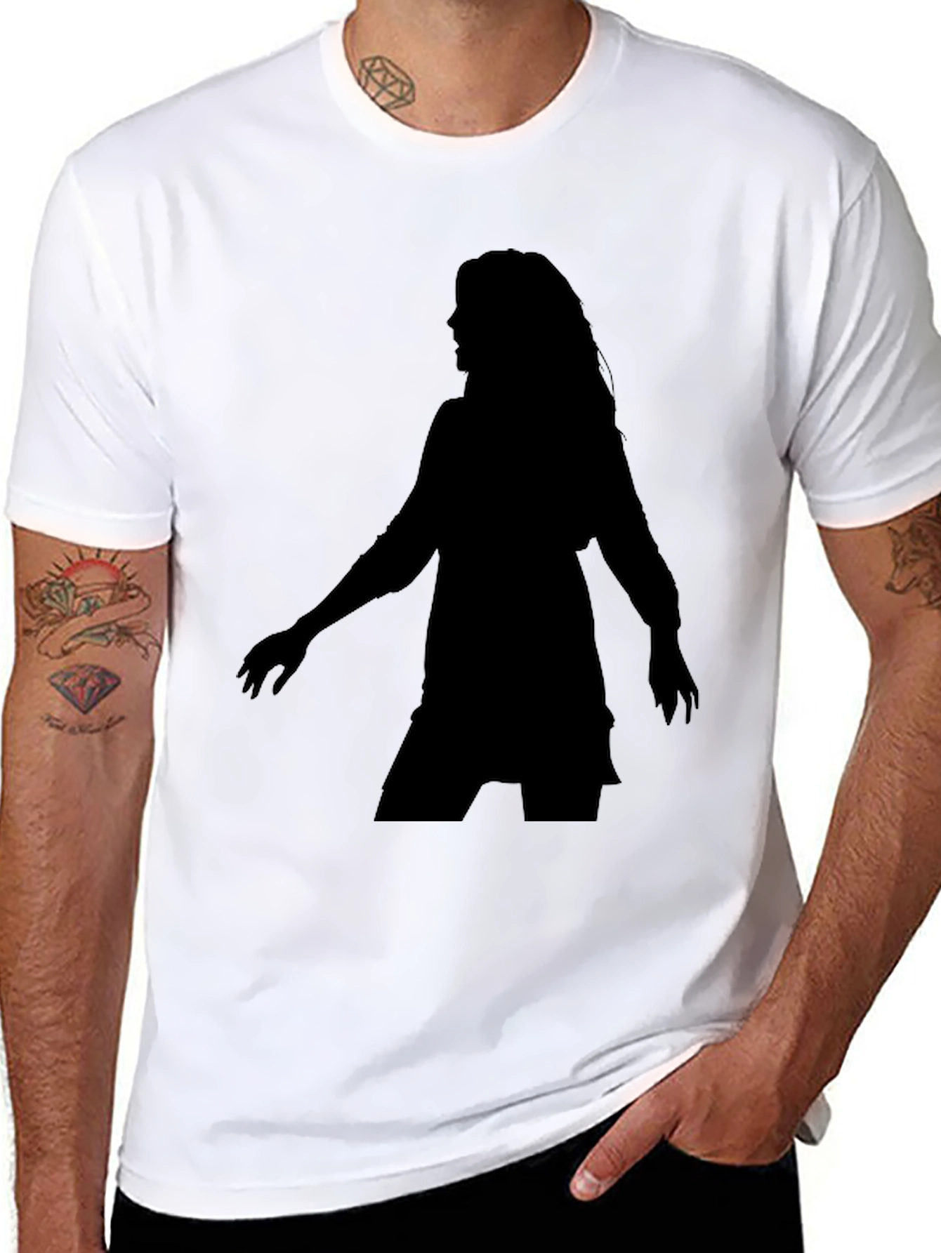 Silhouette Tee - Woman Figure Black T-Shirt